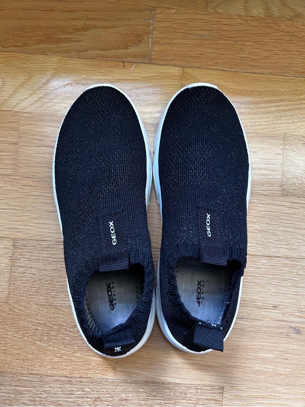 GEOX Black Knit Slip-On Sneakers - Picture 2 of 5